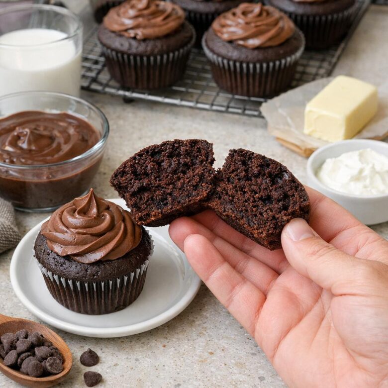 How to Make Moist Chocolate Cupcakes Without Dry Texture